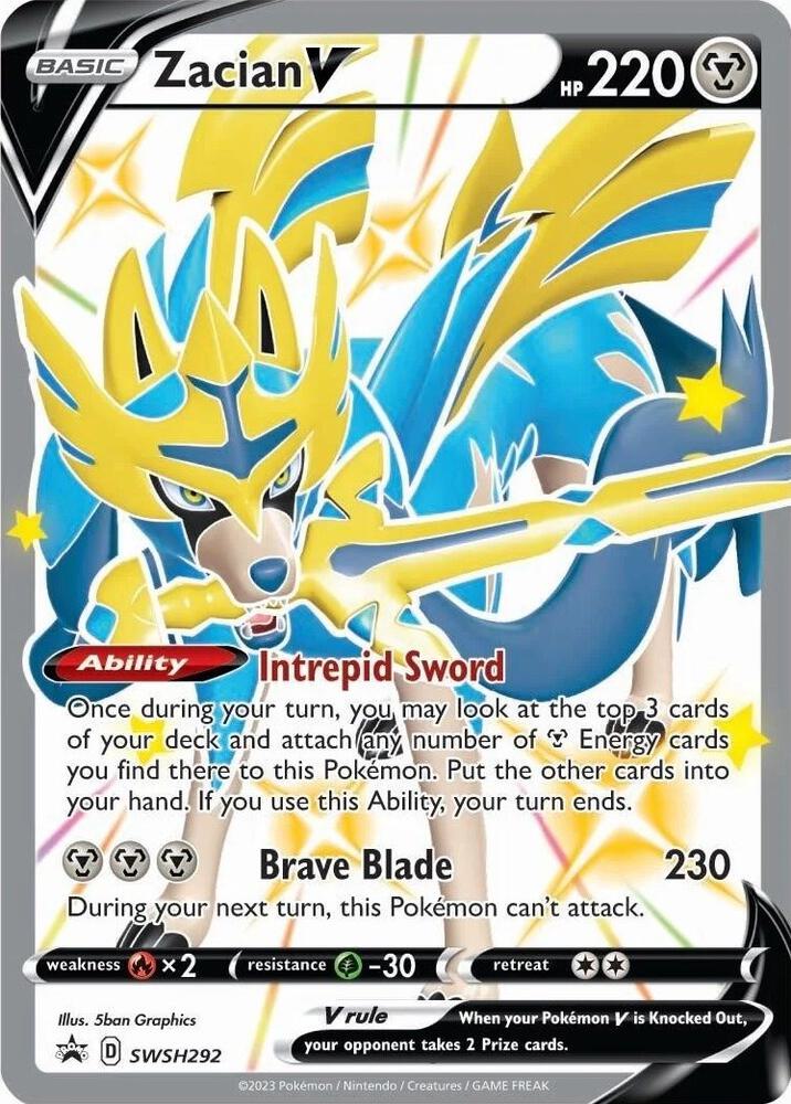 Zacian V (Shiny) – SWSH292 SWSH Black Star Promo (Near Mint)